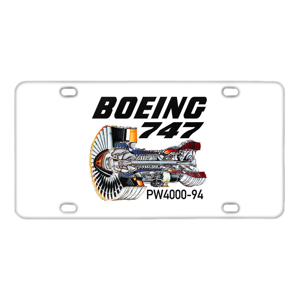 Boeing 747 & PW4000-94 Engine Designed Metal (License) Plates