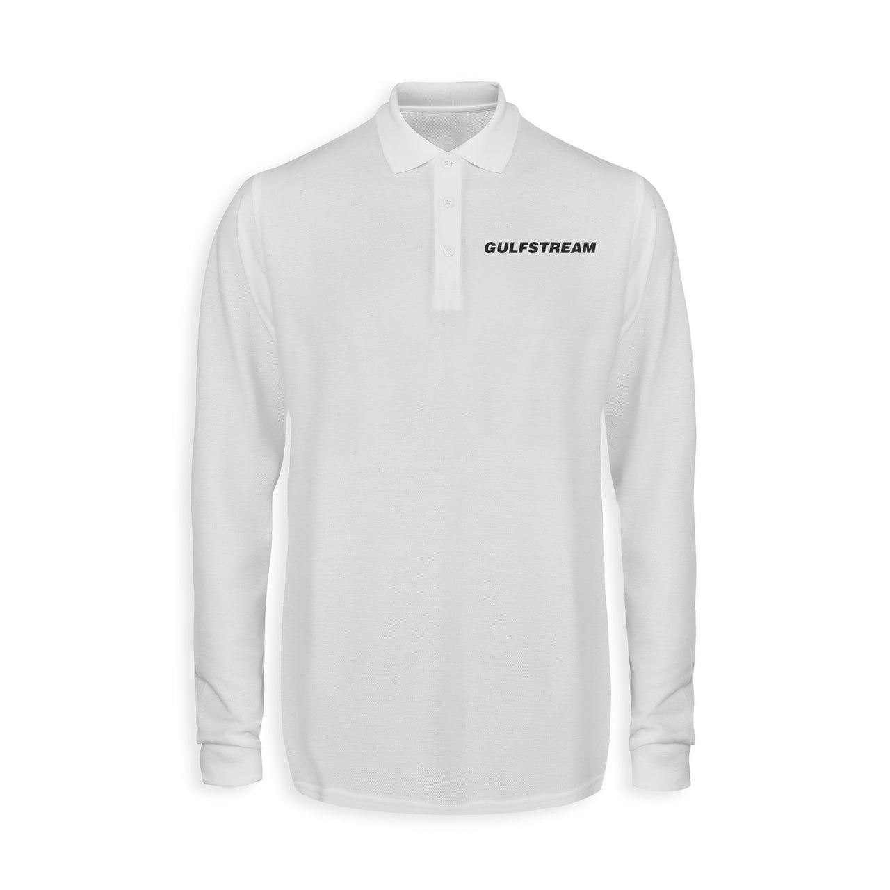 Gulfstream & Text Designed Long Sleeve Polo T-Shirts