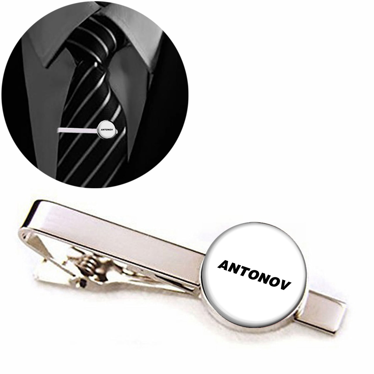Antonov & Text Designed Tie Clips