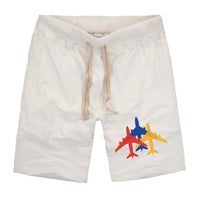 Thumbnail for Colourful 3 Airplanes Designed Cotton Shorts