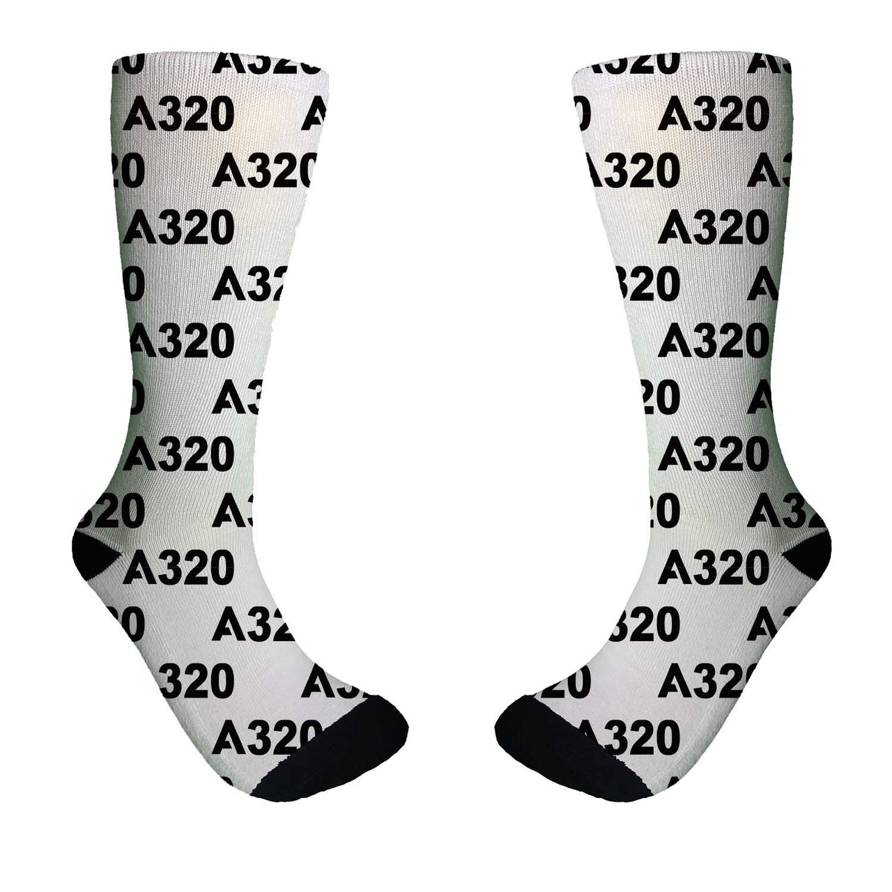 A320 Flat Text Designed Socks