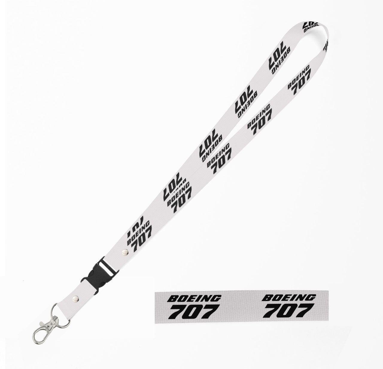 Boeing 707 & Text Designed Detachable Lanyard & ID Holders