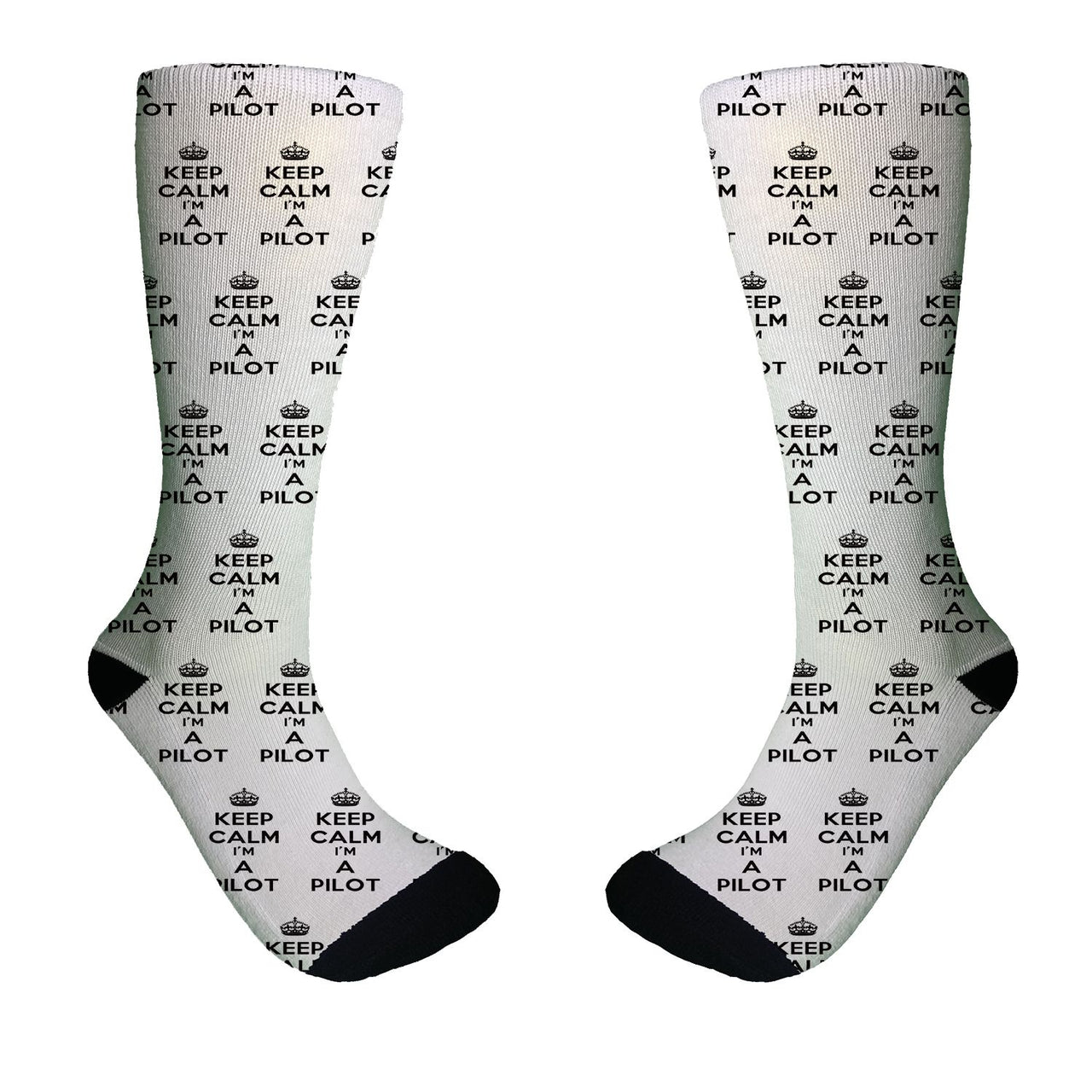 Keep Calm I'm a Pilot Designed Socks