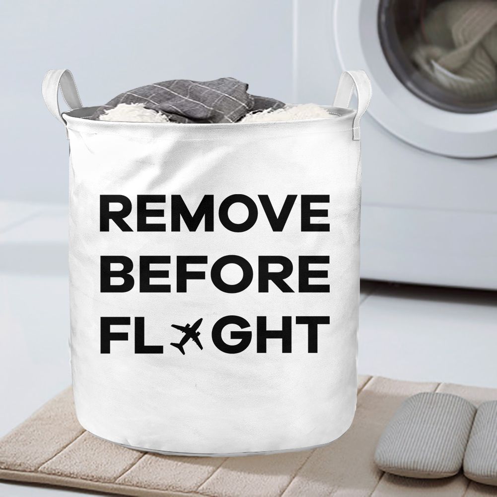 Remove Before Flight Designed Laundry Baskets