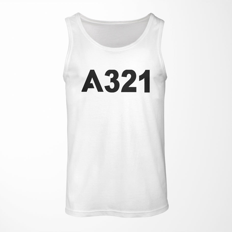 A321 Flat Text Designed Tank Tops