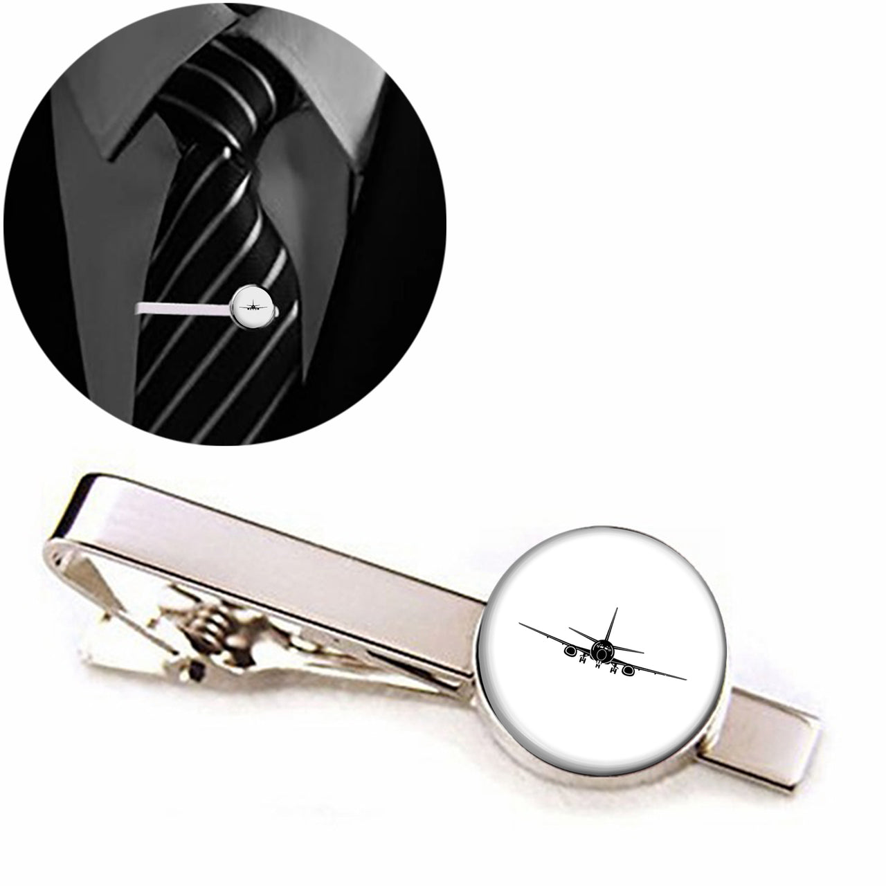 Boeing 737 Silhouette Designed Tie Clips