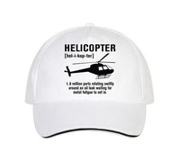 Thumbnail for Helicopter [Noun] Designed Hats Pilot Eyes Store White 