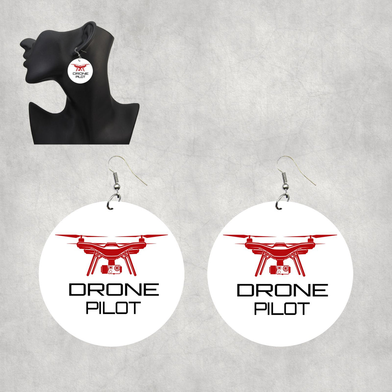 Drone Pilot Designed Wooden Drop Earrings