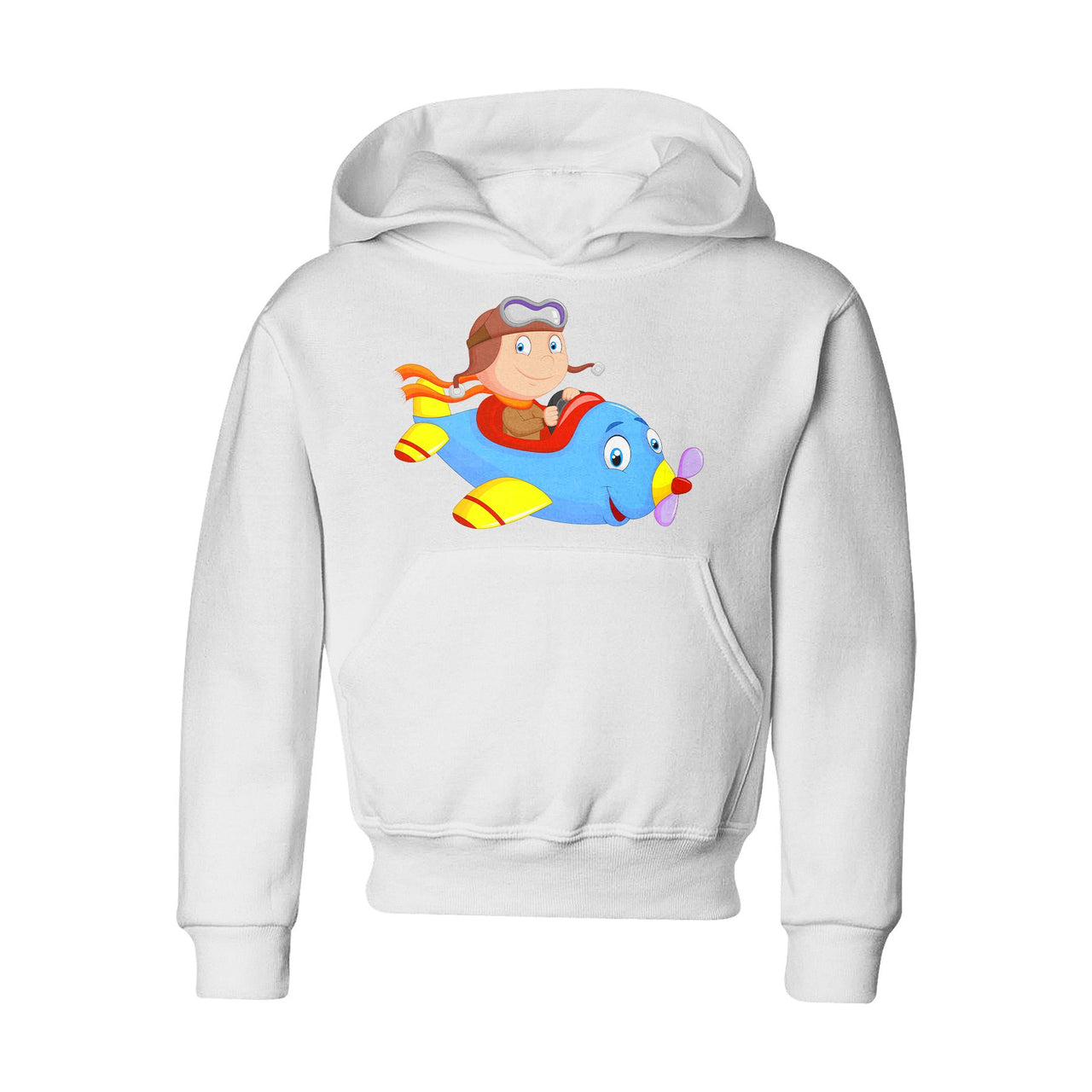 Little Boy Operating an Airplane Designed "CHILDREN" Hoodies