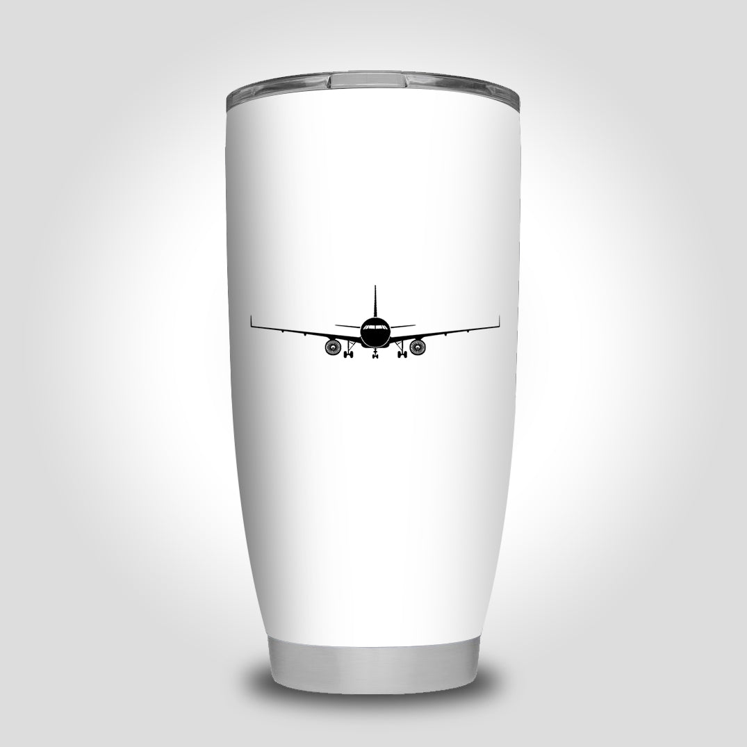 Airbus A320 Silhouette Designed Tumbler Travel Mugs