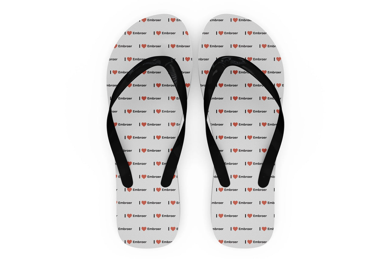 I Love Embraer Designed Slippers (Flip Flops)