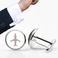 Thumbnail for Airplane Shape Aviation Alphabet Designed Cuff Links