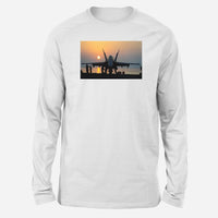 Thumbnail for Military Jet During Sunset Designed Long-Sleeve T-Shirts