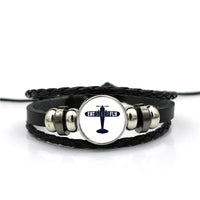 Thumbnail for Eat Sleep Fly & Propeller Designed Leather Bracelets