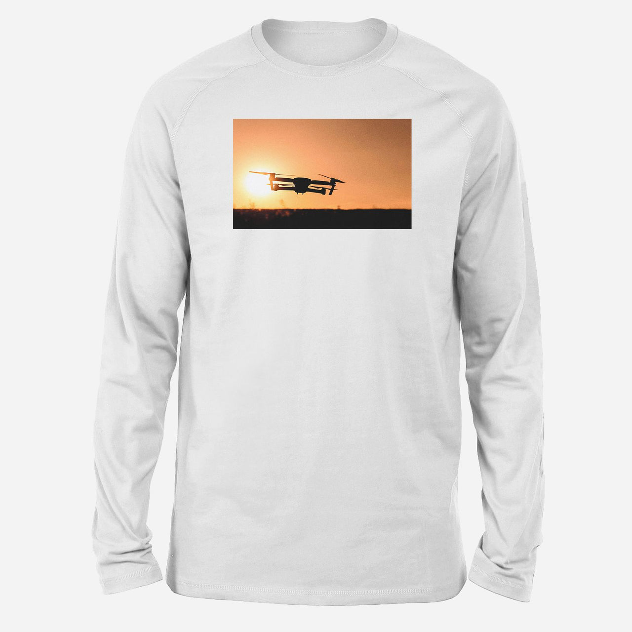 Amazing Drone in Sunset Designed Long-Sleeve T-Shirts