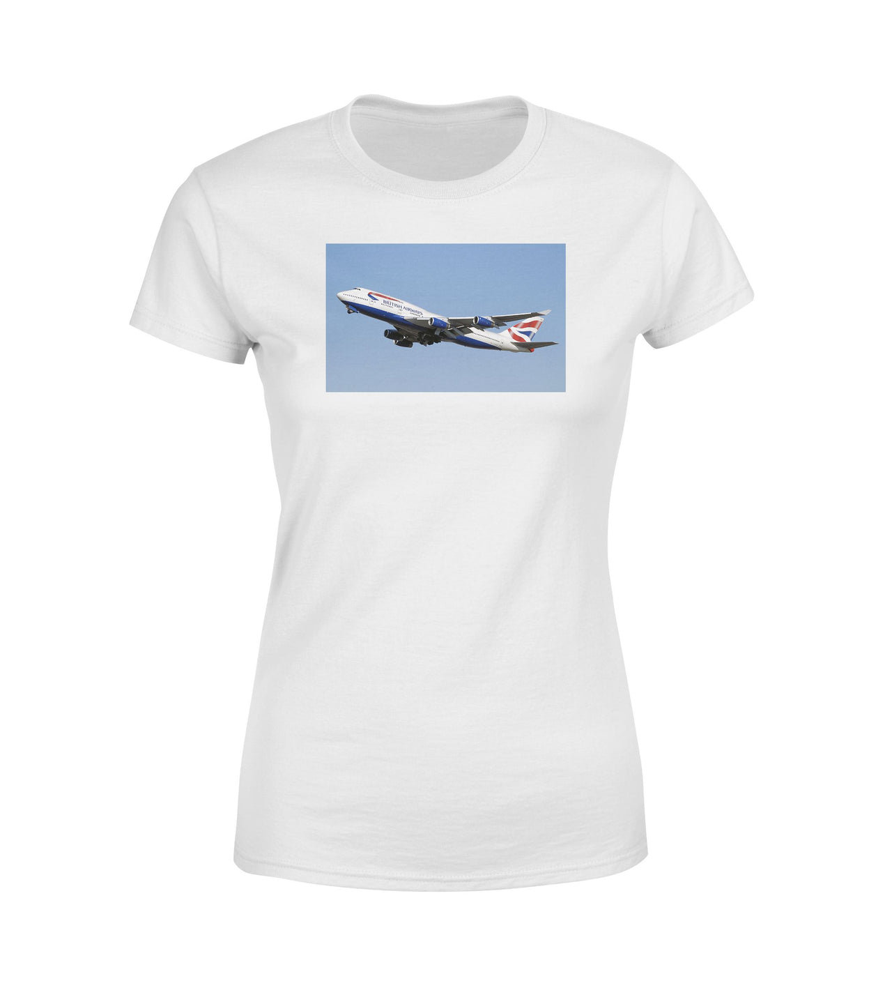 Departing British Airways Boeing 747 Designed Women T-Shirts
