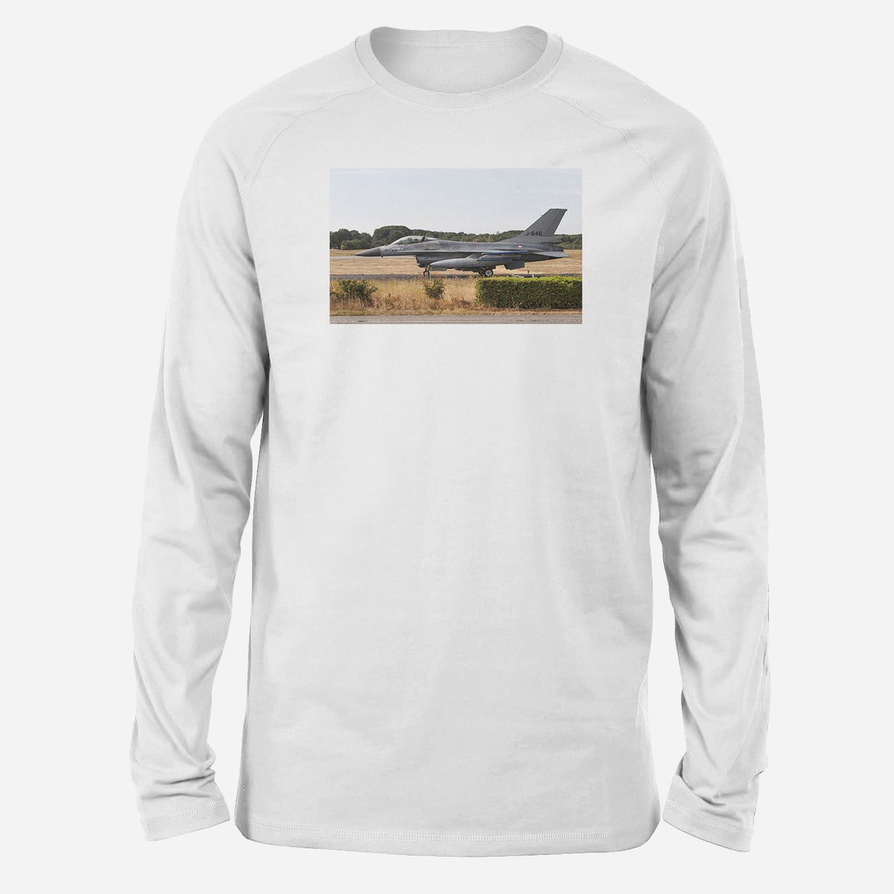 Fighting Falcon F16 From Side Designed Long-Sleeve T-Shirts