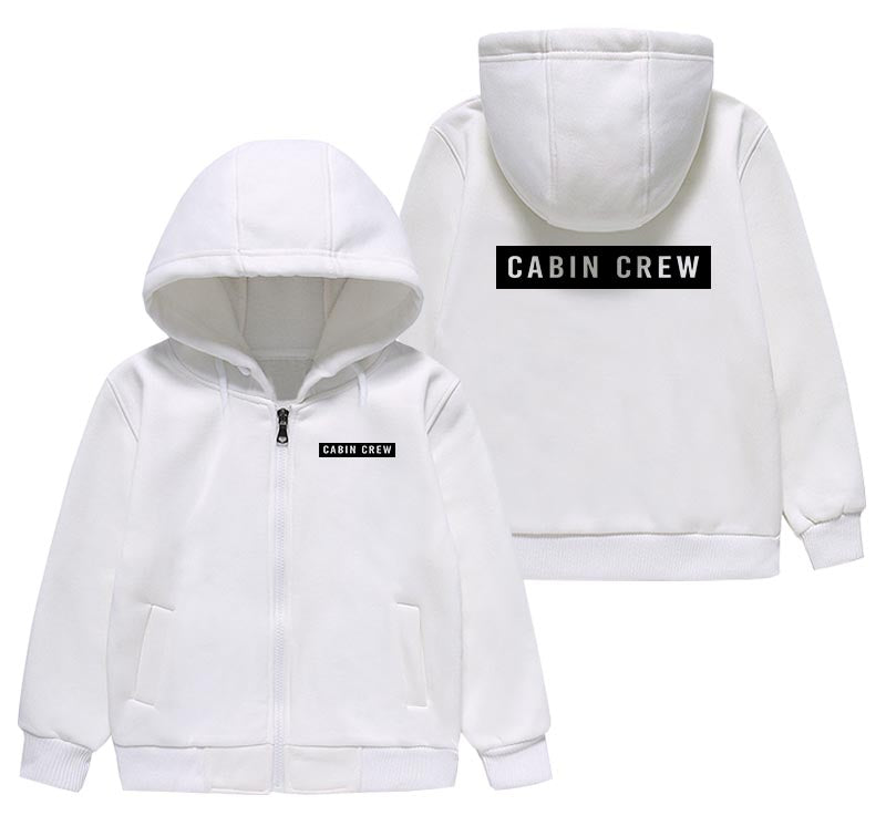 Cabin Crew Text Designed "CHILDREN" Zipped Hoodies