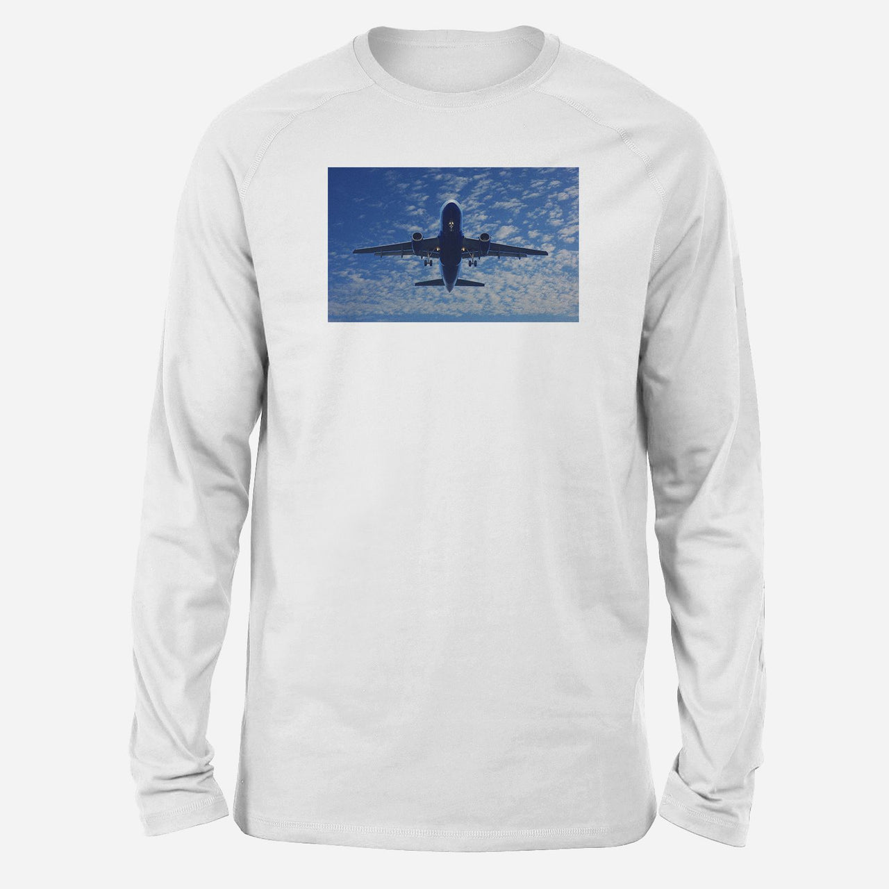 Airplane From Below Designed Long-Sleeve T-Shirts