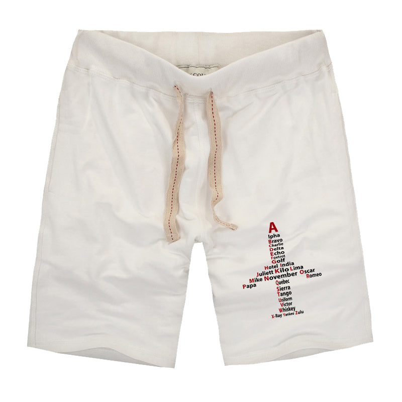 Airplane Shape Aviation Alphabet Designed Cotton Shorts