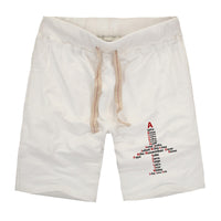 Thumbnail for Airplane Shape Aviation Alphabet Designed Cotton Shorts