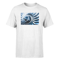 Thumbnail for Blue Toned Super Jet Engine Blades Closeup Designed T-Shirts