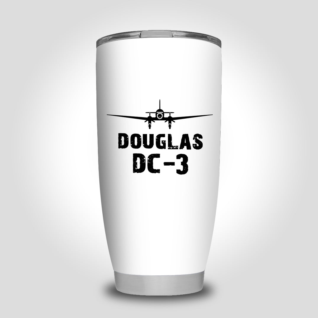 Douglas DC-3 & Plane Designed Tumbler Travel Mugs