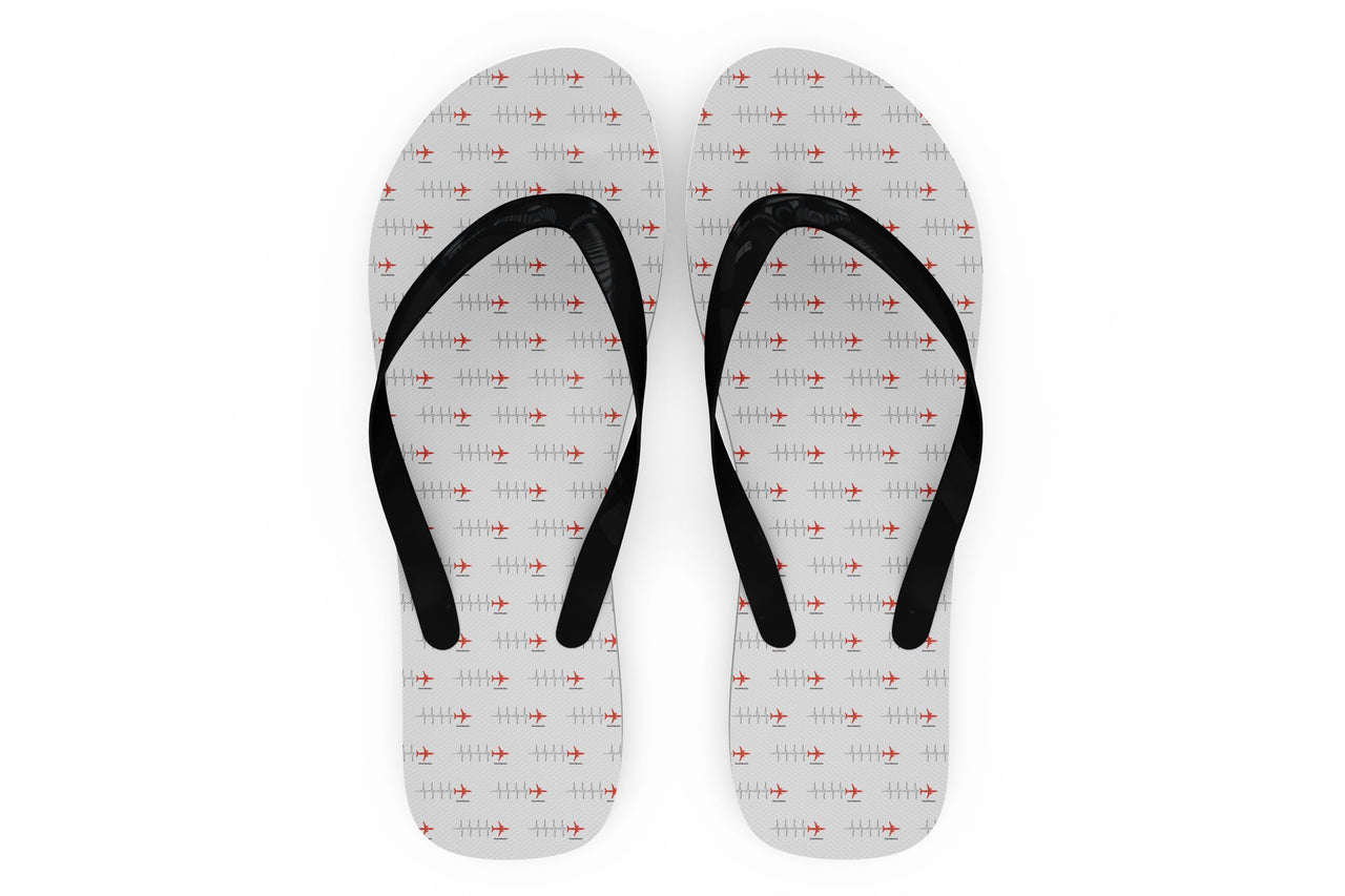 Aviation Heartbeats Designed Slippers (Flip Flops)