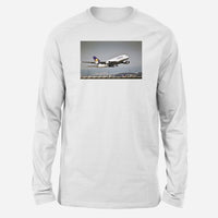 Thumbnail for Departing Lufthansa A380 Designed Long-Sleeve T-Shirts
