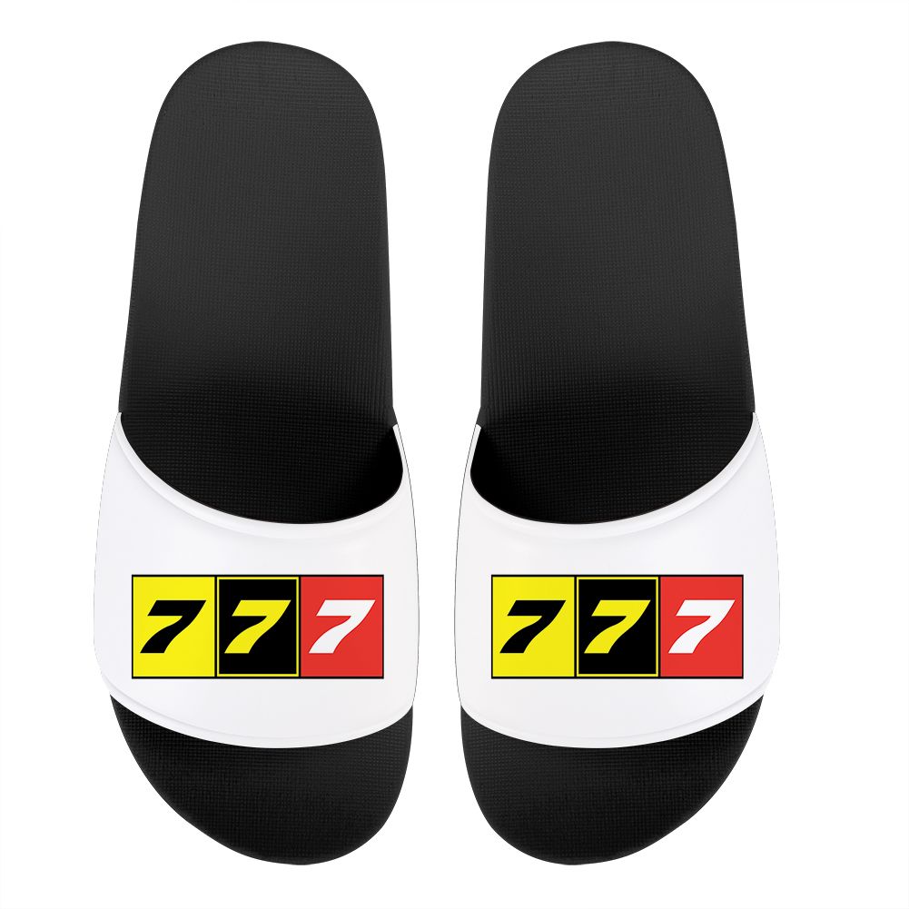 Flat Colourful 777 Designed Sport Slippers