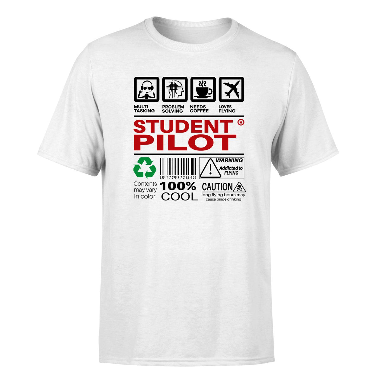 Student Pilot Label Designed T-Shirts