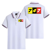 Thumbnail for Flat Colourful 747 Designed Stylish Polo T-Shirts (Double-Side)