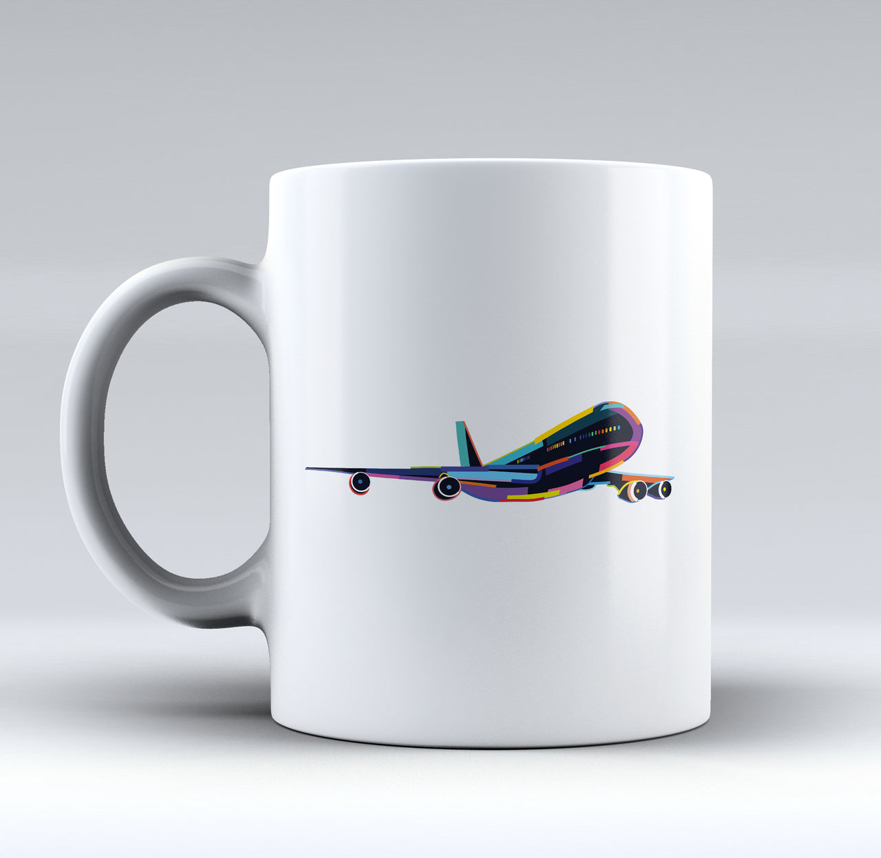 Multicolor Airplane Designed Mugs