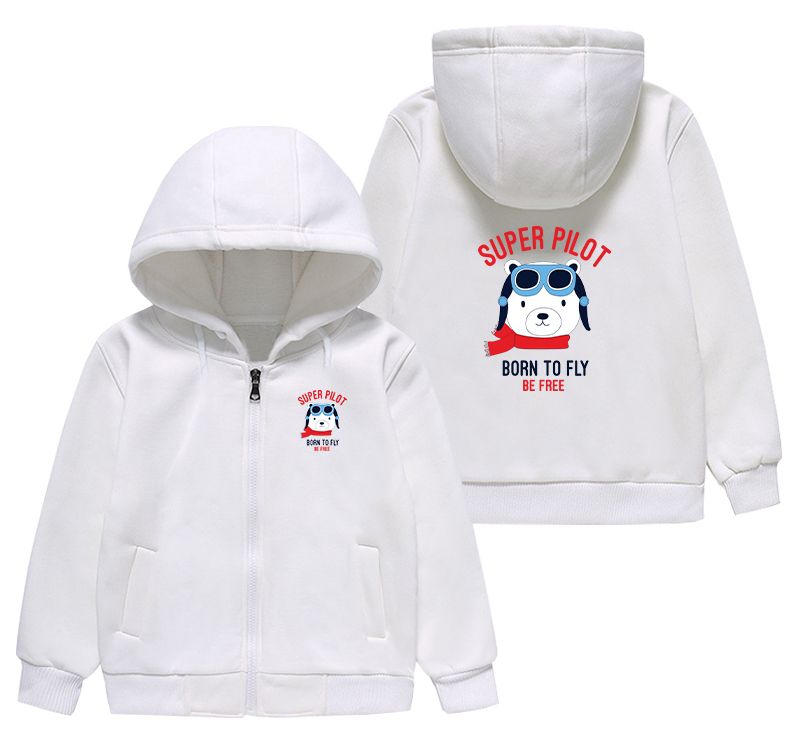 Super Pilot - Born To Fly Designed "CHILDREN" Zipped Hoodies