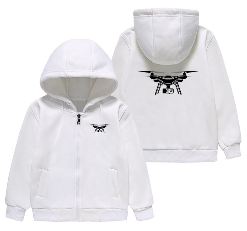 Drone Silhouette Designed "CHILDREN" Zipped Hoodies