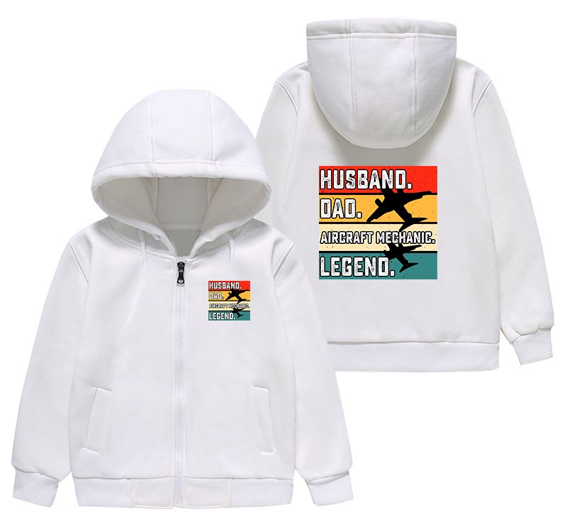 Husband & Dad & Aircraft Mechanic & Legend Designed "CHILDREN" Zipped Hoodies