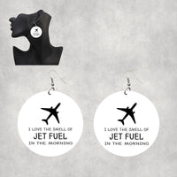 Thumbnail for I Love The Smell Of Jet Fuel In The Morning Designed Wooden Drop Earrings