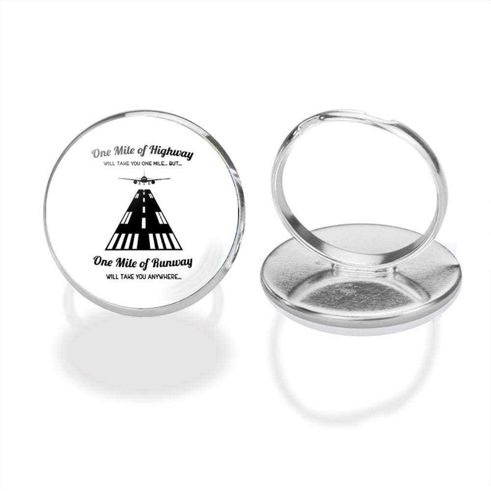 One Mile of Runway Will Take you Anywhere Designed Rings