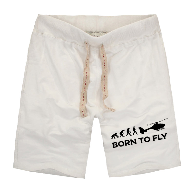 Born To Fly Helicopter Designed Cotton Shorts