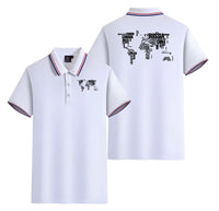 Thumbnail for World Map (Text) Designed Stylish Polo T-Shirts (Double-Side)