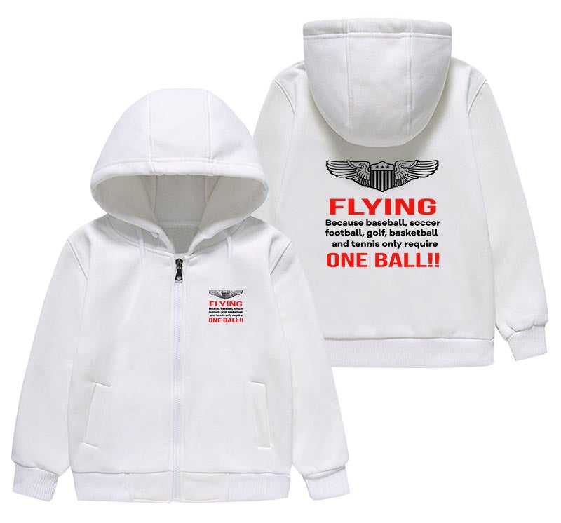Flying One Ball Designed "CHILDREN" Zipped Hoodies