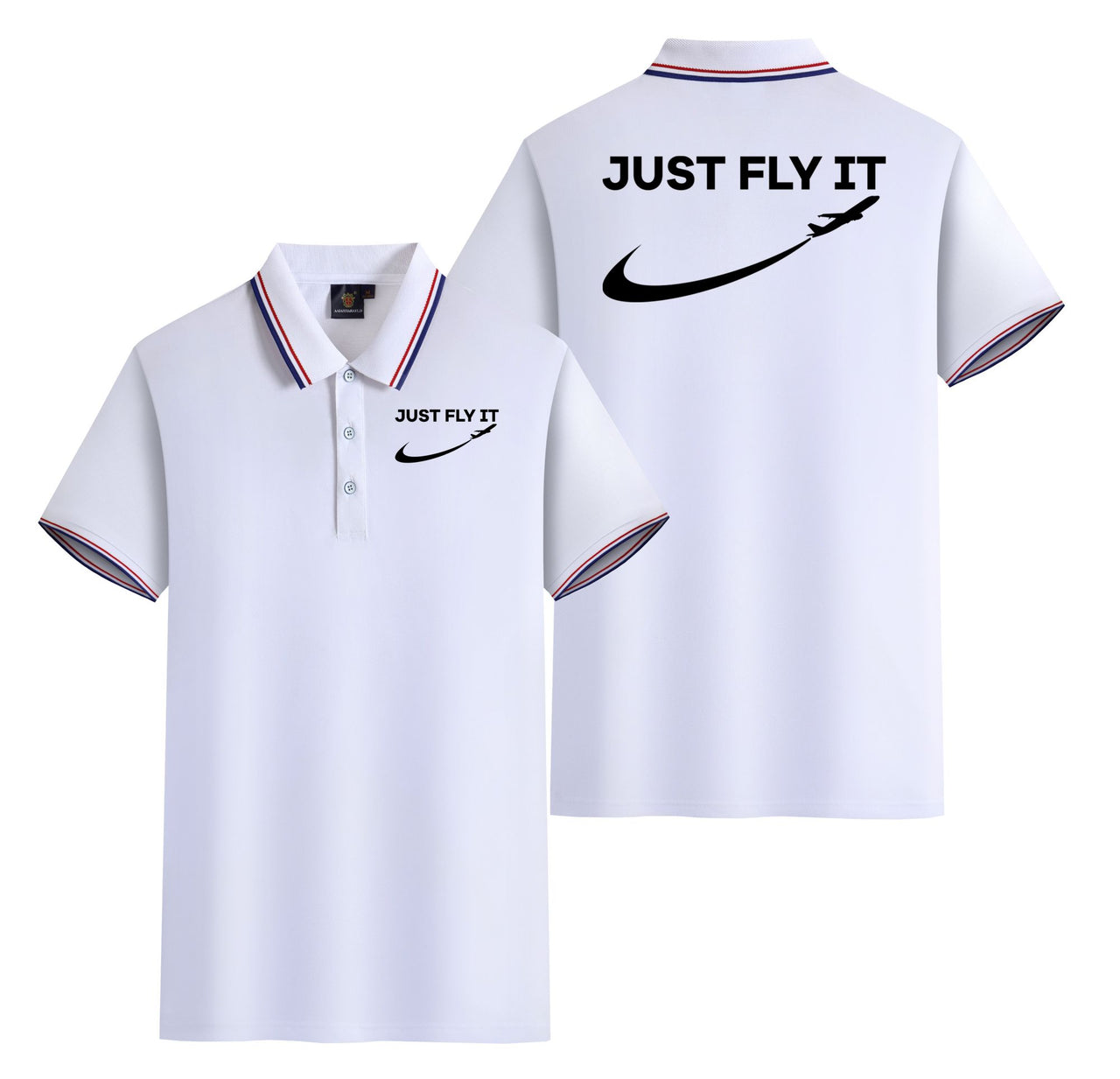 Just Fly It 2 Designed Stylish Polo T-Shirts (Double-Side)