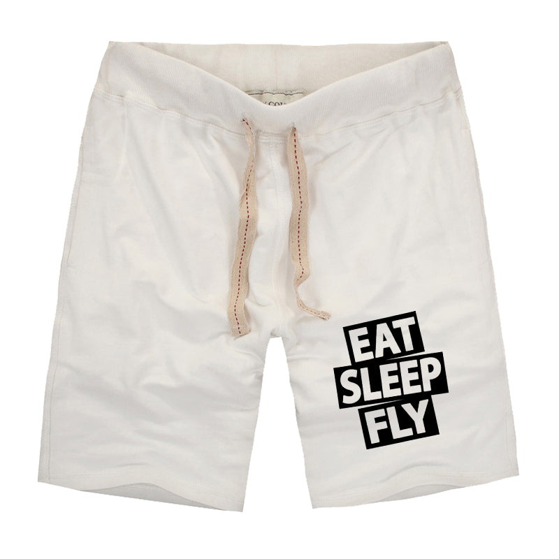 Eat Sleep Fly Designed Cotton Shorts