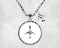 Thumbnail for Airplane Shape Aviation Alphabet Designed Necklaces
