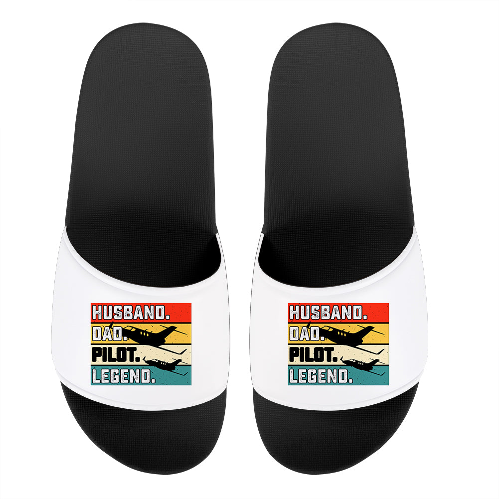 Husband & Dad & Pilot & Legend Designed Sport Slippers