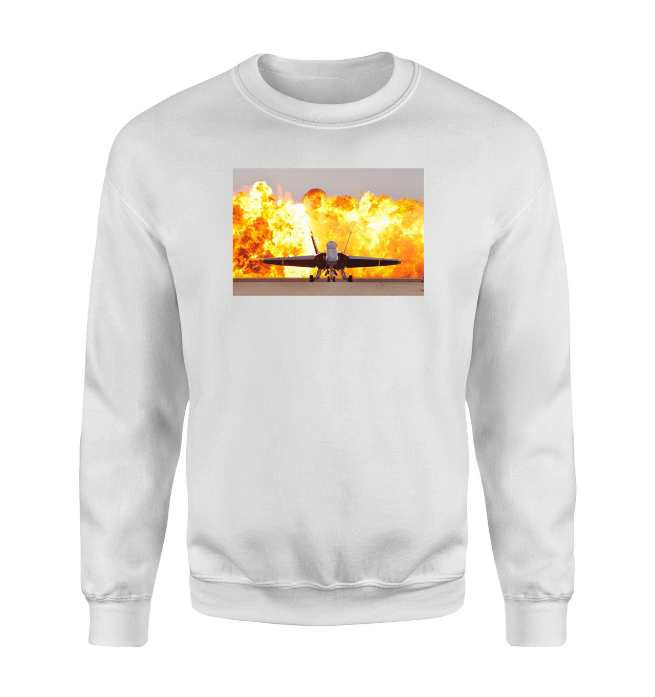 Face to Face with Air Force Jet & Flames Designed Sweatshirts