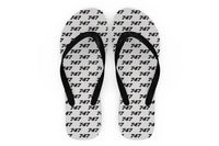 Thumbnail for 747 Flat Text Designed Slippers (Flip Flops)