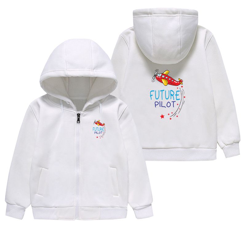 Future Pilot (Airplane) Designed "CHILDREN" Zipped Hoodies