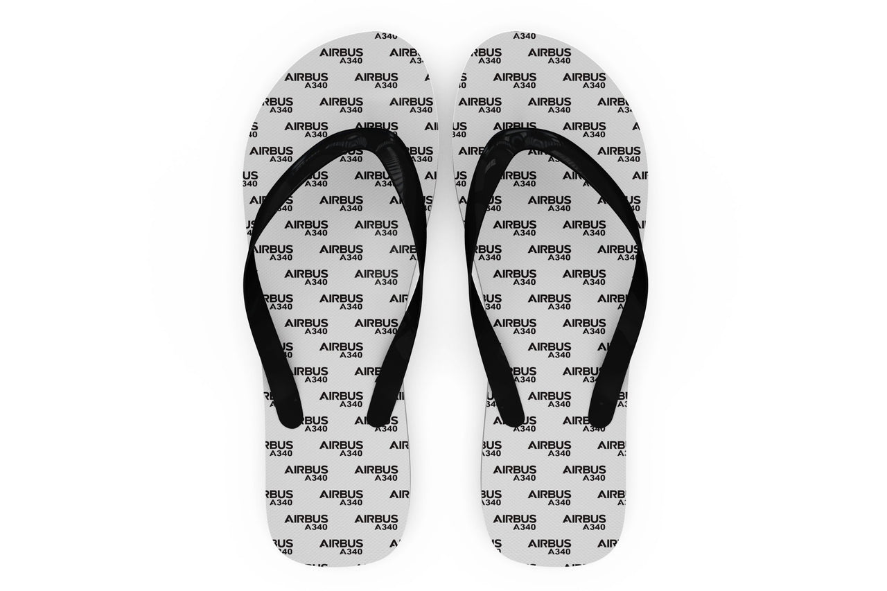 Airbus A340 & Text Designed Slippers (Flip Flops)