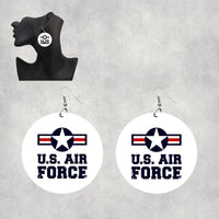 Thumbnail for US Air Force Designed Wooden Drop Earrings